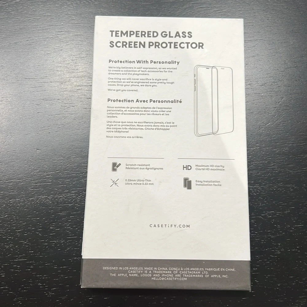 Casetify tempered glass anti microbial screen protector for iPhone 13/13 pro